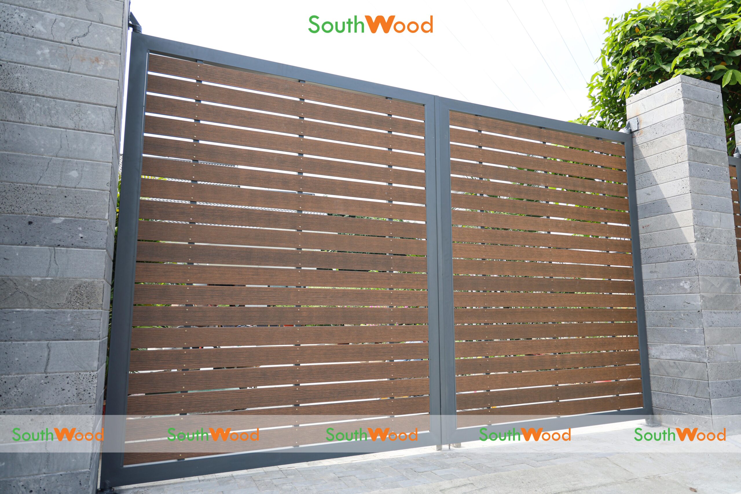 Ốp cổng thanh đa năng gỗ nhựa ngoài trời 3 da Sourhwood