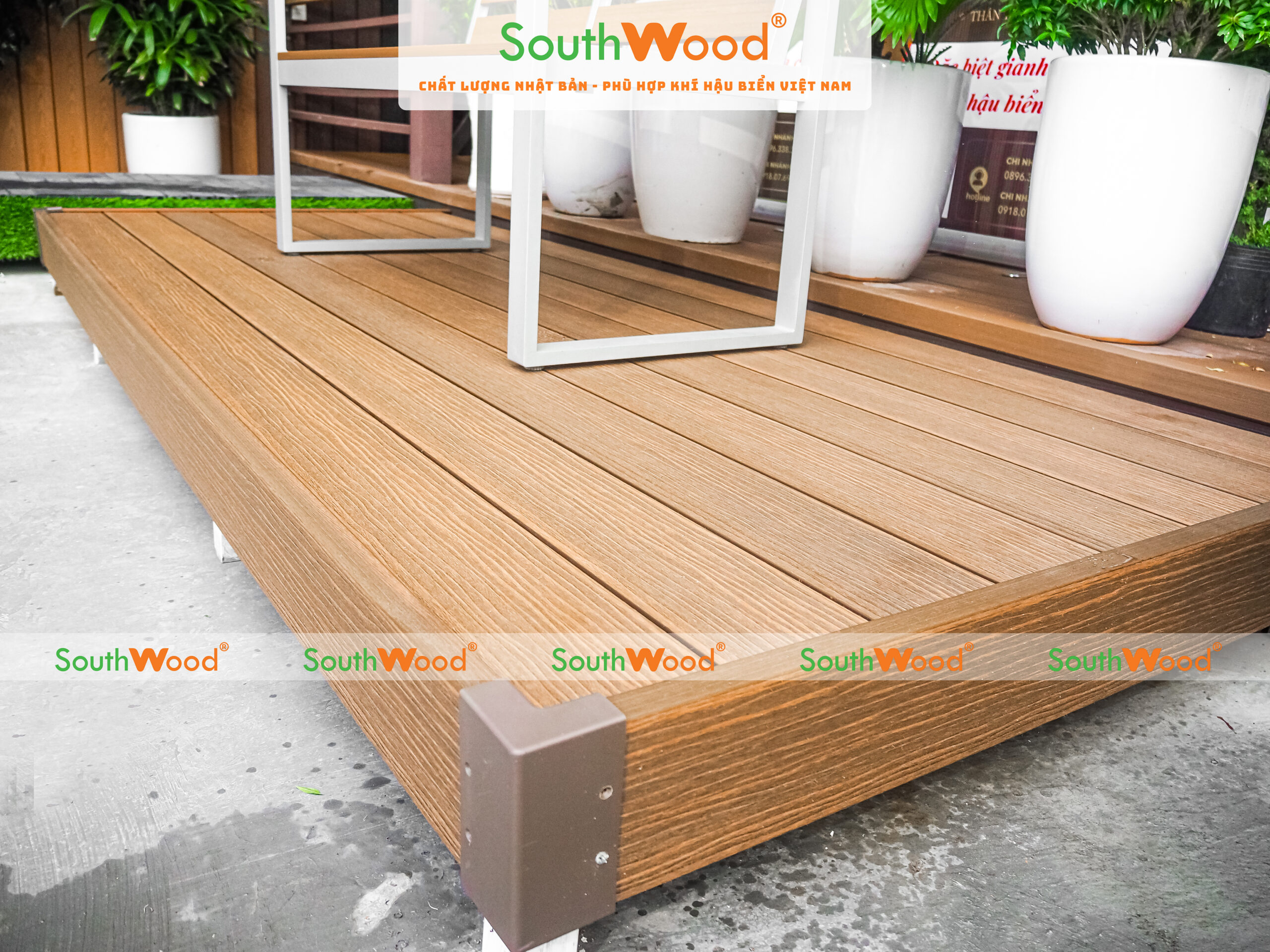 Thanh bo góc, nẹp viền sàn 3 da gỗ nhựa ngoài trời Southwood