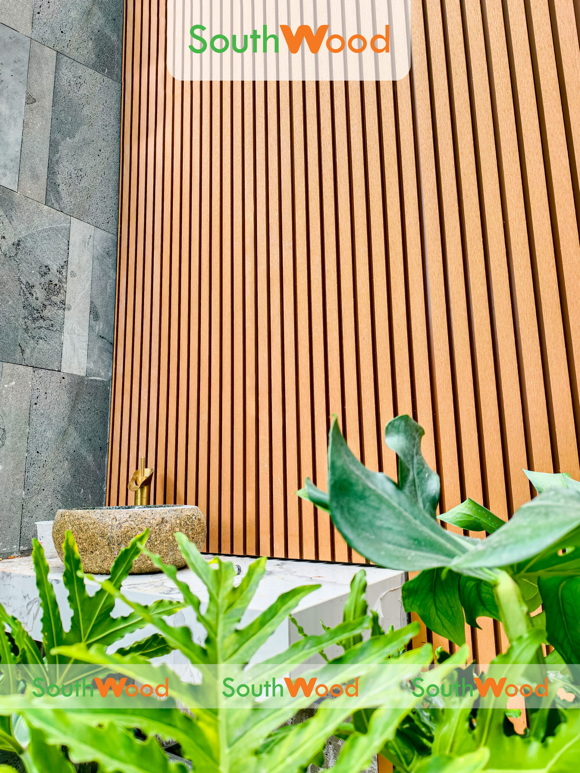 Tấm ốp lam sóng gỗ nhựa ngoài trời 1 da trang trí sân vườn