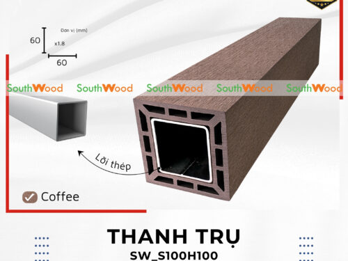 Thanh trụ gỗ nhựa 1 da mã SW_S100H100