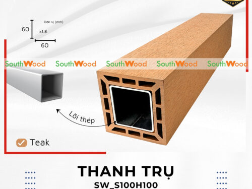 Thanh trụ gỗ nhựa 1 da mã SW_S100H100