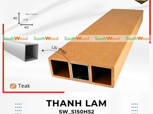 Thanh lam gỗ nhựa ngoài trời Southwood - SW_S150H52 Teak