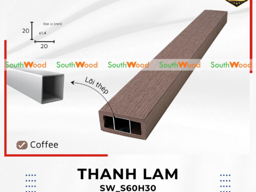 Thanh lam gỗ nhựa 1 da Southwood mã SW_S60H30