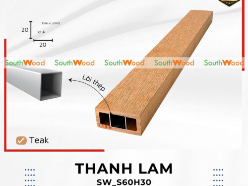 Thanh lam gỗ nhựa 1 da Southwood mã SW_S60H30