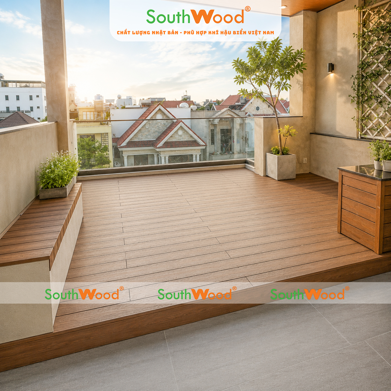 Công trình ban công sân thường gỗ nhựa ngoài trời 2 da Southwood