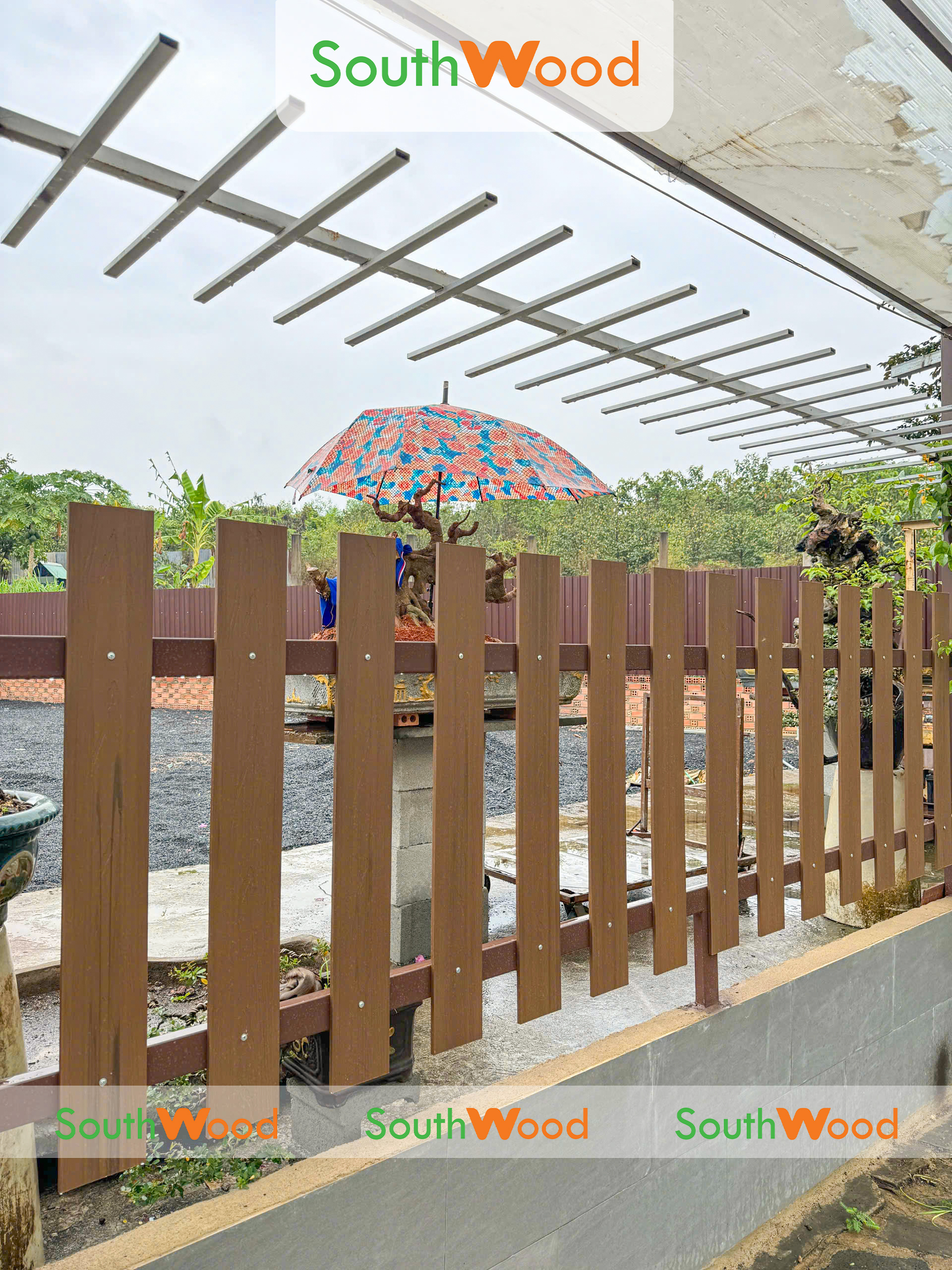 Hàng rào thanh đa năng gỗ nhựa ngoài trời 2 da Southwood