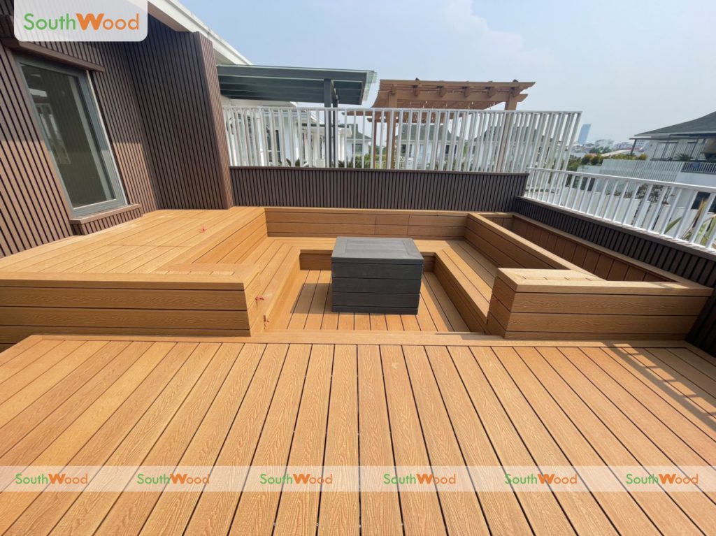 sàn gỗ nhựa ngoài trời 1 lớp