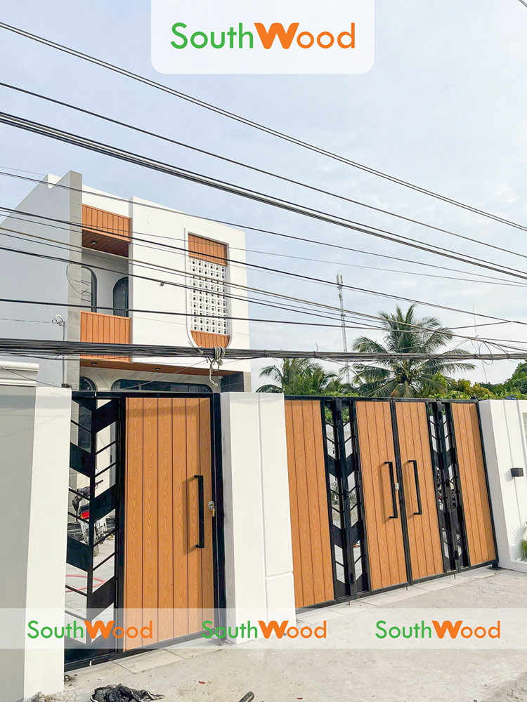 Tấm Ốp Gỗ Nhựa Ngoài Trời SouthWood Làm Cửa Cổng Nhà Phố An Giang: Giải Pháp Hoàn Hảo Cho Ngoại Thất-5