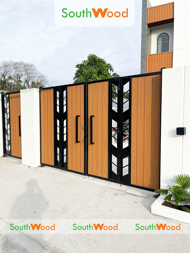 Tấm Ốp Gỗ Nhựa Ngoài Trời SouthWood Làm Cửa Cổng Nhà Phố An Giang: Giải Pháp Hoàn Hảo Cho Ngoại Thất-4