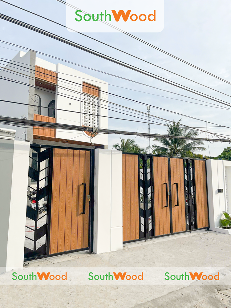 Tấm Ốp Gỗ Nhựa Ngoài Trời SouthWood Làm Cửa Cổng Nhà Phố An Giang: Giải Pháp Hoàn Hảo Cho Ngoại Thất-2