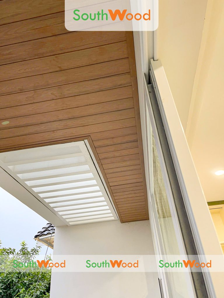 Thi Công Nhà Phố Quận 9 Với Tấm Ốp Gỗ Nhựa ngoài trời SW_W100H16 Kết Hợp Nẹp V SW_V37H37
