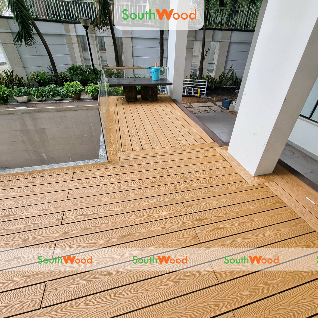 Công trình sàn sân thượng sử dụng sàn gỗ nhựa 1 da Southwood SAN148H23